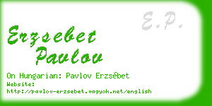erzsebet pavlov business card