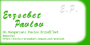 erzsebet pavlov business card